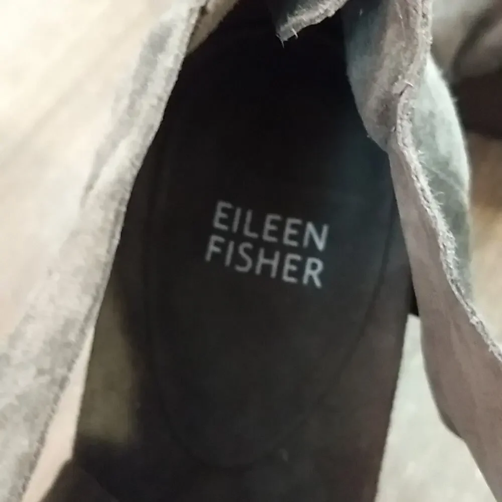 Eileen Fisher for Garnet Hill draw wedge Italian suede shoes size 8 New